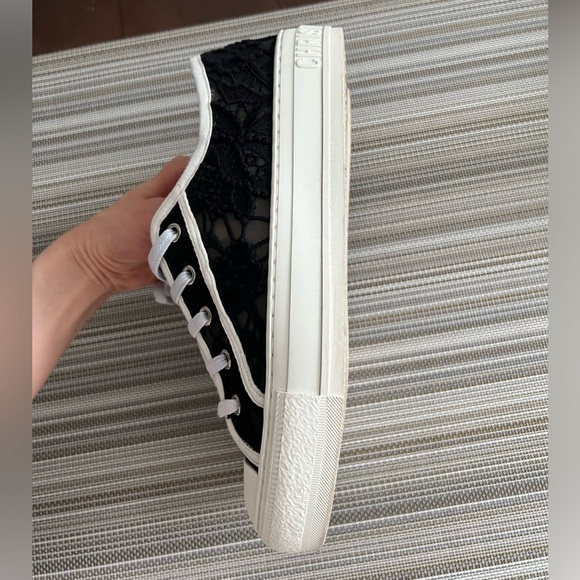 CHRISTIAN DIOR "Walk'n'Dior" Black Transparent Mesh Embroidered Lace Sneakers - Picture 5 of 6